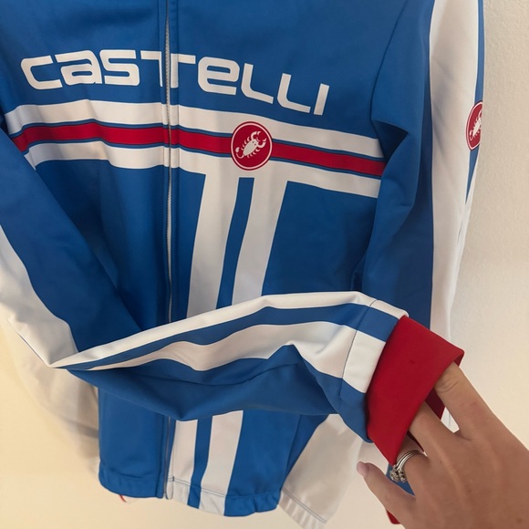 Castelli Blue and White Insulated Cycling Jacket - Picture 4 of 10